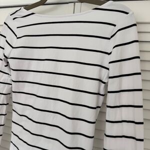 Madewell Striped Long Sleeve Scoop Back Women's Top- Small